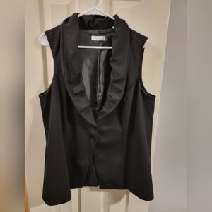 Cold Water Creek  Black Button Front  Vest Size 18W